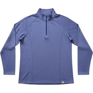 REI Co-op Pullover Women Large Blue 1/4 Zip Heathered‎ Activewear Mock Neck Soft
